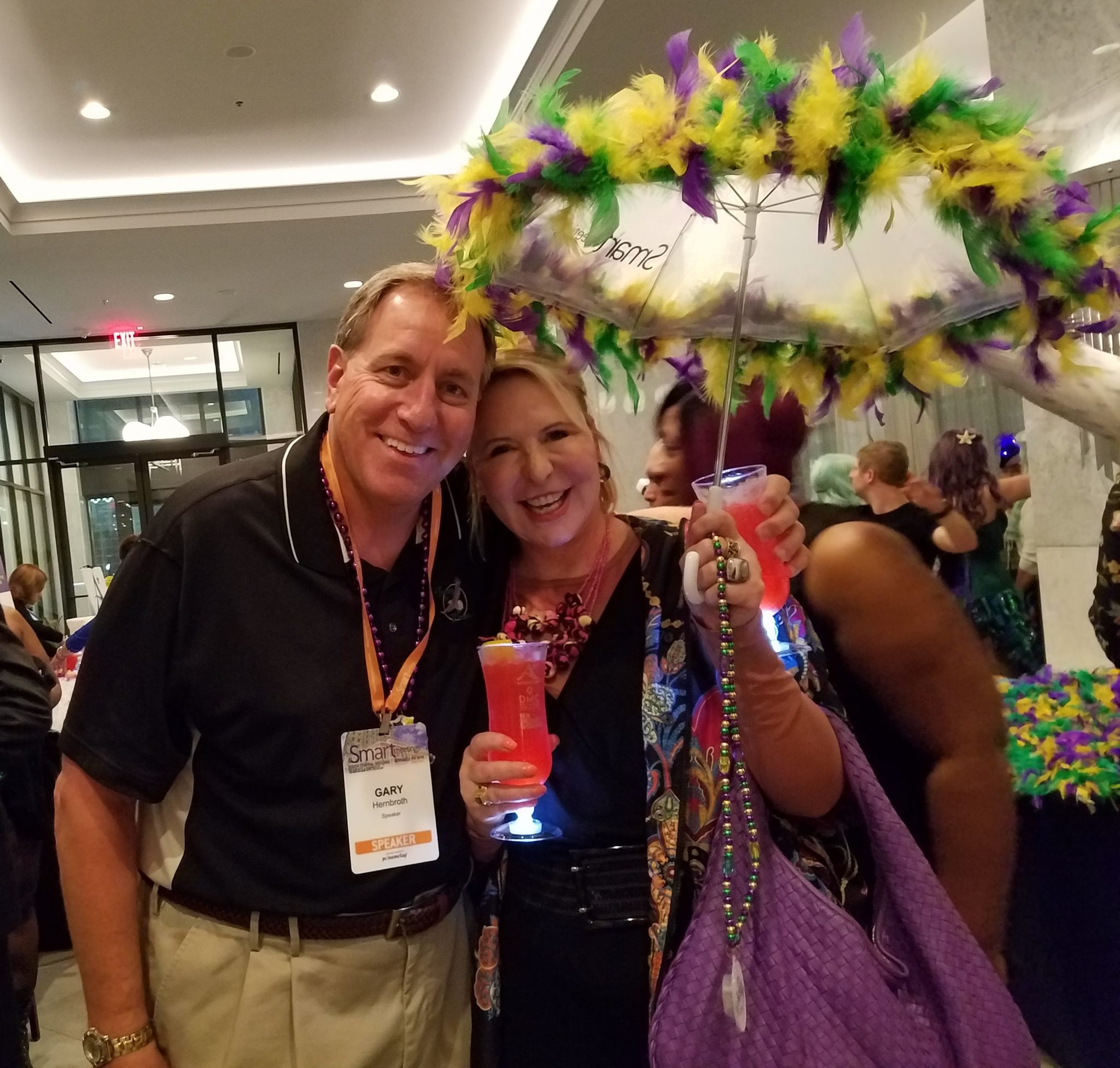 Gary and SMART MEETINGS Magazine publisher Marin Bright are revved up for the French Quarter parade for attendees prior to Gary’s keynote session the next day